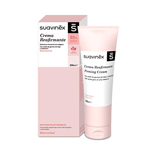 Suavinex – Crema Reafirmante Corporal. Compatible con Lactancia Materna. Recupera el Tono Cutáneo. con Manteca de Karité. 86% Ingredientes de Origen Natural, 250Ml, Rosa