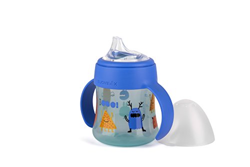 Suavinex First 303612 Biberón Personalizado Booo 4 Meses +, 150 ml, Azul