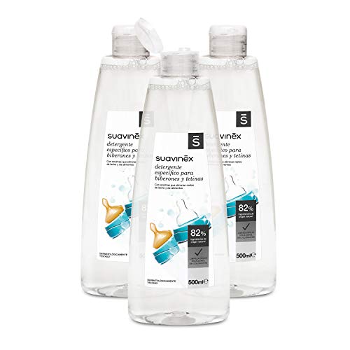 Suavinex - Pack de 3 detergentes de 500 ml para biberones y tetinas,  sin perfume