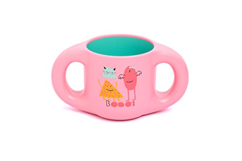 Suavinex - Set Vajilla Aprendizaje BOOO (Taza, Plato, Bol, Cuchara y Mantel). Vajilla Bebés +6 Meses. Apto Para Microondas y Lavavajillas, Color Rosa