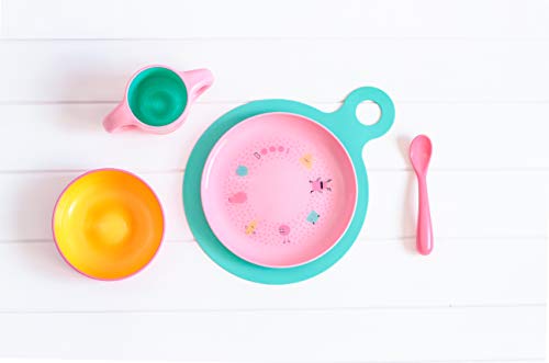 Suavinex - Set Vajilla Bebé Bowl + Plato Infantil BOOO. Apto Para Microondas y Lavavajillas, Color Rosa