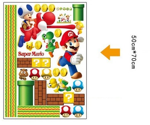 Super Mario Bros Desmontable Pegatinas de pared Calcomanía Decoración para el hogar para niños