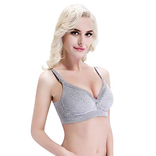 T-YIFUZX Ropa Interior Bragas de algodón Calzoncillos Mujeres Sujetador de Lactancia Alta Maternidad Lactancia Sujetador Embarazada Ropa Interior 90C Gris