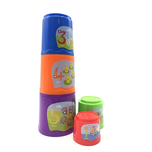 Tachan- Set pirámide con Cubos apilables 2 en 1 (PL201-204)