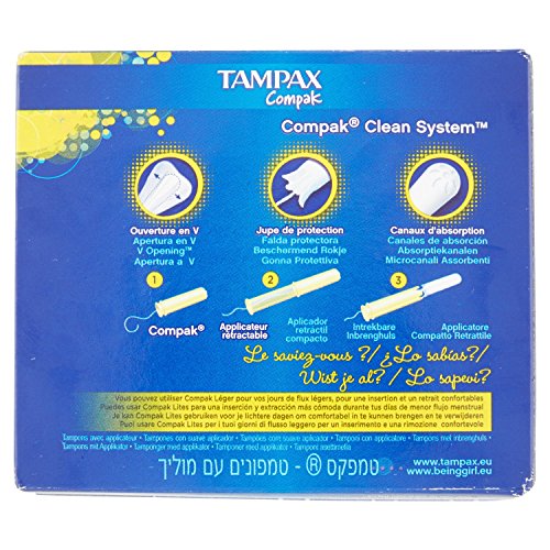 Tampax Compak Tampones Regular con aplicador, paquete con 24 unidades