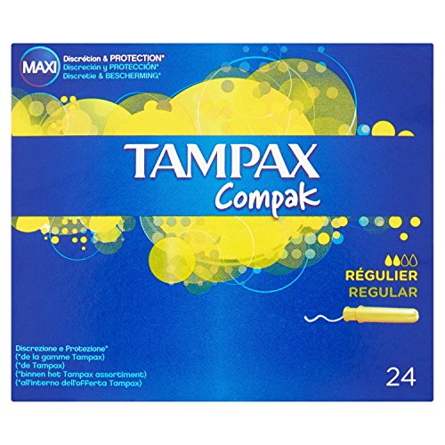 Tampax Compak Tampones Regular con aplicador, paquete con 24 unidades