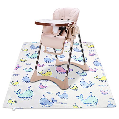 Tapete protector de mesa para silla de paseo para bebé, impermeable, antideslizante, protector de mesa para el suelo 110cm*110cm -Square Shark