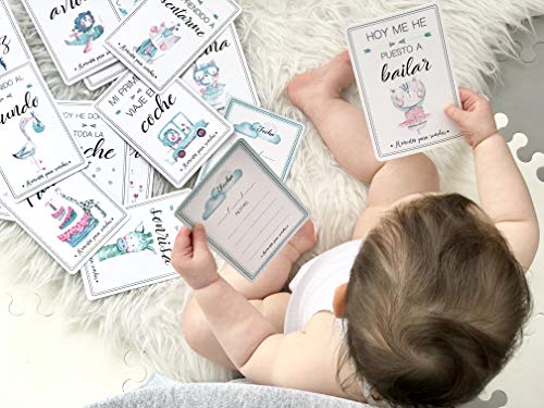 Tarjetas bebé primer año español, 44 tarjetas baby cards, Baby milestones cards. Tarjetas baby cards para hacer fotos al bebe en su primer año de vida.