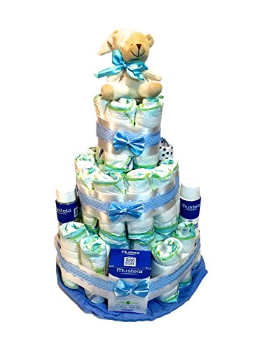 Tarta de pañales DODOT Mustela azul Momentosgourmet