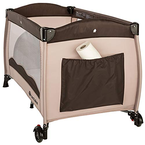 TecTake Cuna de viaje bebe plegable con bolsa de transporte - disponible en diferentes colores - (Café | no. 402417)