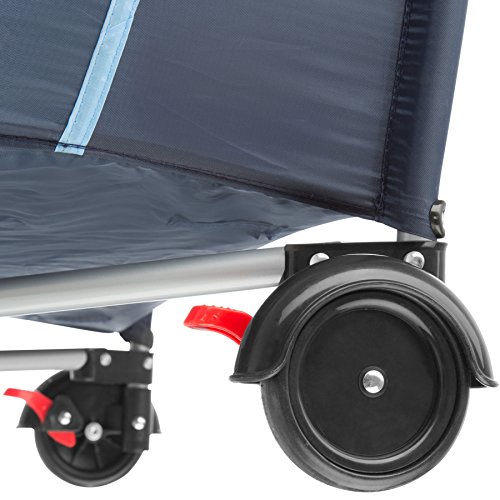 TecTake Cuna infantil de viaje de altura ajustable con acolchado para bebé - disponible en diferentes colores - (Azul | 400534)