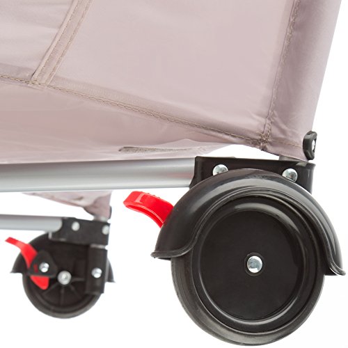 TecTake Cuna infantil de viaje de altura ajustable con acolchado para bebé - disponible en diferentes colores - (Coffee | 400466)