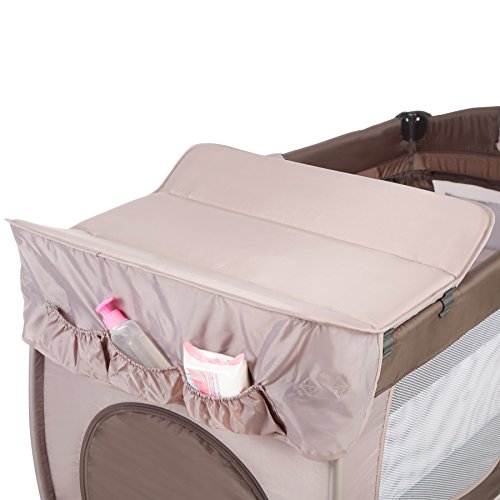 TecTake Cuna infantil de viaje portátil altura ajustable con acolchado para bebé - disponible en diferentes colores - (Marrón Café | No. 402203)