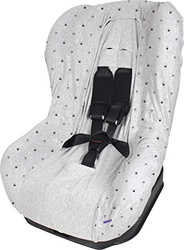 The Original Dooky 126831 Funda universal para asiento de automóvil Grupo 1+, gris con coronas