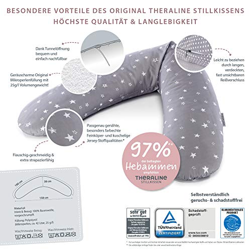 Theraline - Almohada perfecta para embarazo y lactancia, color gris