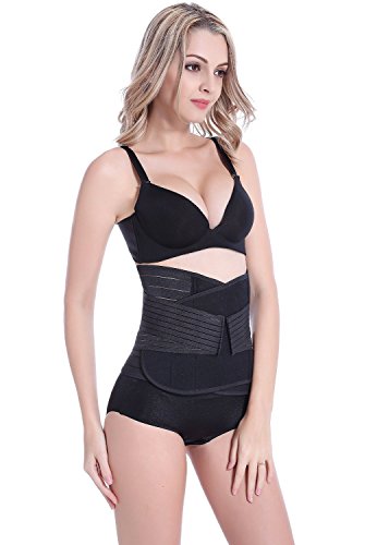 TININNA Mujer Postparto Recuperación Faja Reductora Cintura Abdomen Lencería Moldeadora Corset con Elástica Transpirable Adelgazamiento Underbust Cincher Shapewear Negro M