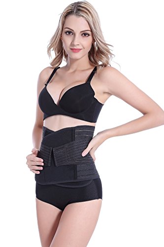 TININNA Mujer Postparto Recuperación Faja Reductora Cintura Abdomen Lencería Moldeadora Corset con Elástica Transpirable Adelgazamiento Underbust Cincher Shapewear Negro M