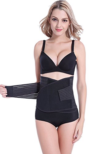 TININNA Mujer Postparto Recuperación Faja Reductora Cintura Abdomen Lencería Moldeadora Corset con Elástica Transpirable Adelgazamiento Underbust Cincher Shapewear Negro M