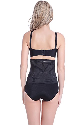 TININNA Mujer Postparto Recuperación Faja Reductora Cintura Abdomen Lencería Moldeadora Corset con Elástica Transpirable Adelgazamiento Underbust Cincher Shapewear Negro M