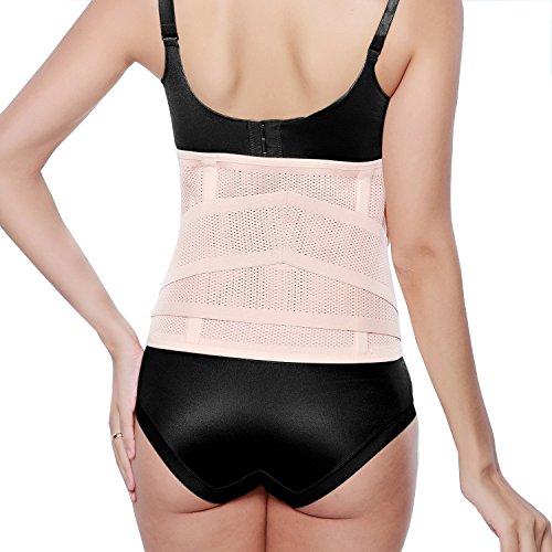 Tirain Faja Postparto Reductora para Mujer Cinturon despues de Embarazo recuperación Abdominal Lumbar Apoyo corses (L, Beige)