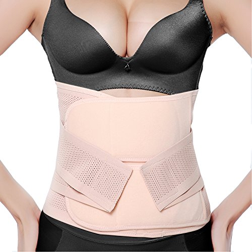 Tirain Faja Postparto Reductora para Mujer Cinturon despues de Embarazo recuperación Abdominal Lumbar Apoyo corses (L, Beige)