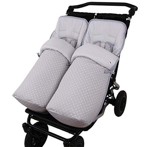 Tititnins® - Conjunto 2ud. Saco Silla Mountain Buggy Duet Estrella Blc.Mil Gris/Gris