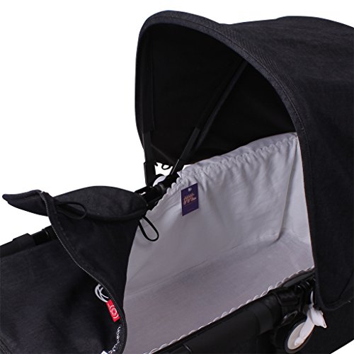 Tititnins® - Funda Capazo Velcro Bugaboo Buffalo PIQUE BLANCO - Acolchado Transpirable- (100% Algodón)