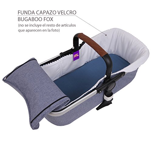 Tititnins® - Funda Capazo Velcro Bugaboo Fox PIQUE BLANCO - Acolchado Transpirable- (100% Algodón)