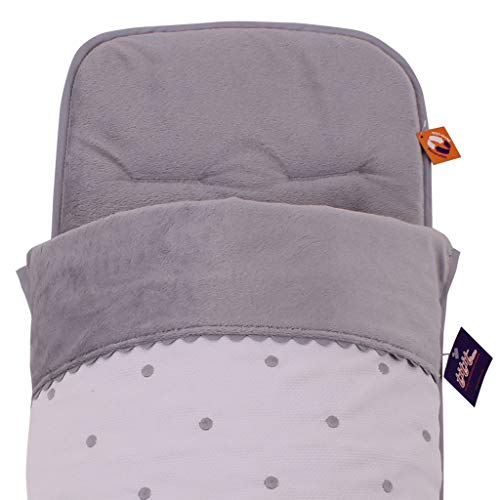 TititNins® - Saco Capazo Invierno Bugaboo Bee 3 y Bee 5 PIQUE TOPO GRIS.Velour Gris (**Interior Polar Alta Calidad)