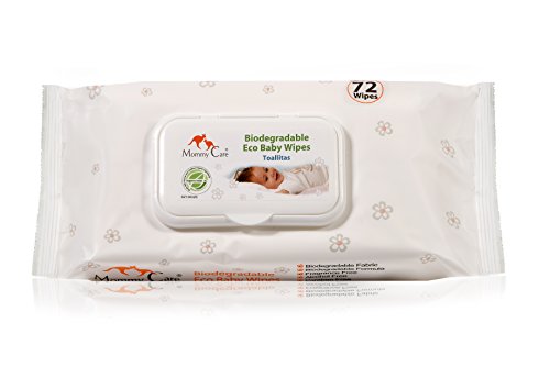 Toallitas para Bebé Biodegradable Eco Baby Wipes de Mommy Care. Sin SLS y sin parabenos Fórmula Natural Suavemente Perfumada, Ideal para la Piel Sensible del bebé. Excelente como Desinfectante para Manos y Cara 1 paquete contiene 72 toallitas