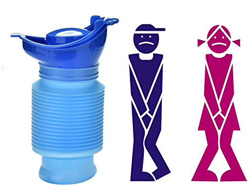 tobe-u reutilizable de emergencia mingitorio portátil Shrinkable Personal funda para inodoro orinal orina botella para niños adultos Camping viaje en coche (750 ml)