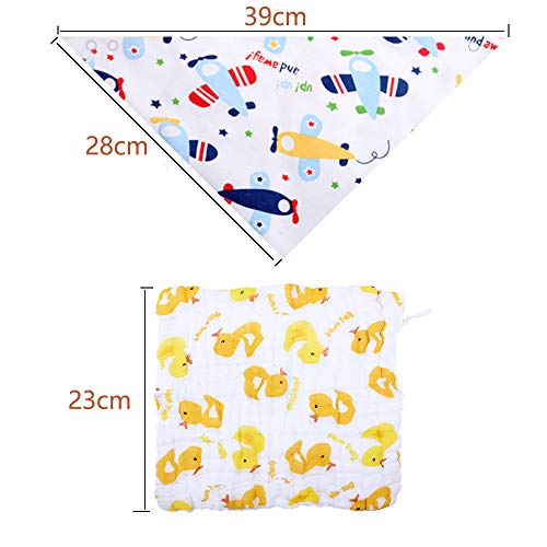 Tomkity 14 Baberos Bebe Bandanas Bufanda Toalla Drool Babas Tela para Bebé Niña Niño con 2 toallas (14+2 unisex)