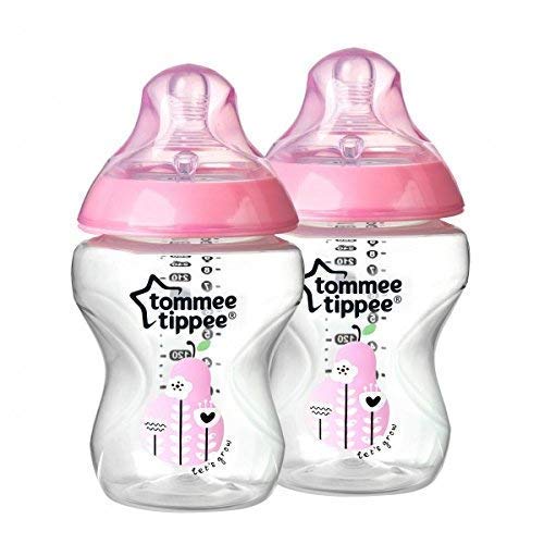 Tommee Tippee - 42252171 - Biberón Flujo Lento Anticólico, 260ml 0m+, 2 unidades, surtido: colores aleatorios