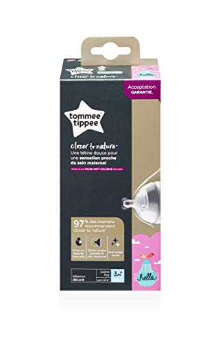 Tommee Tippee Biberón Closer to Nature, 340 ml, rosa, 1 Unidad, Rosa