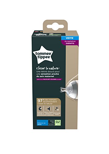 Tommee Tippee Biberón de vidrio, 250 ml