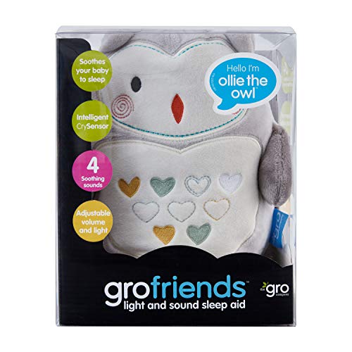 Tommee Tippee, Grofriends,  Ollie el Búho - Peluche Duermebebés con Sensor de Llanto