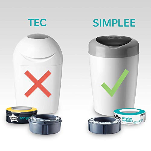 Tommee Tippee Simplee - Recambio para el contenedor, paquete de 6 (solo compatible con el contenedor Simplee Sangenic)