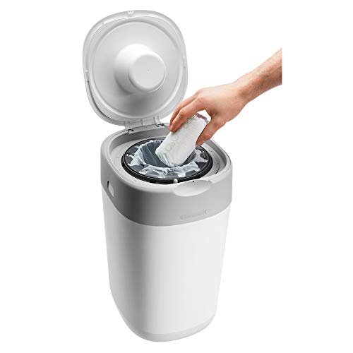 Tommee Tippee Twist & Click Sangenic Sistema avanzado para desechar pañales con 6 recambios, Blanco/Gris