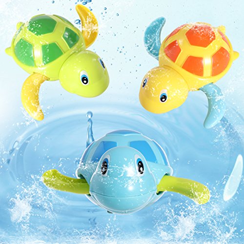 TOYMYTOY 3pcs bebé baño juguetes de natación bañera linda tortuga natación juguetes