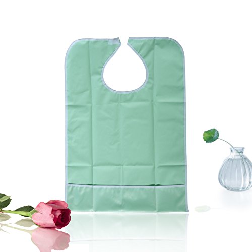 Toyvian Delantal impermeable para adultos a la hora de comer, babero protector (verde claro)