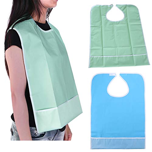 Toyvian Delantal impermeable para adultos a la hora de comer, babero protector (verde claro)