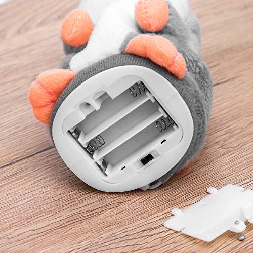 Toyvian El Juguete de Peluche Divertido de Hamster parlante Repite lo Que Dices. Juguete Interactivo de Juguete Relleno de Registro electrónico 1pcs (Gris, no Incluye baterías)