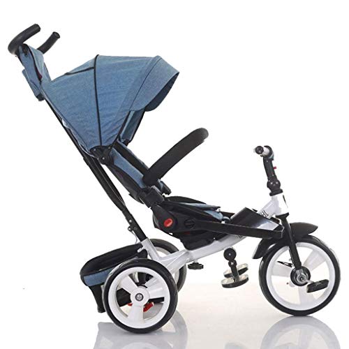 Trike/Triciclo reclinable y Giratorio de 360 ​​° para niños en Triciclo de 360 ​​° con toldo Solar y Barra de manija extraíble para Empujar (Color : A)