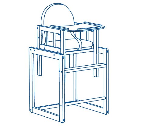 Trona Combi roba, trona con bandeja transformable en silla y mesa independientes, trona infantil en madera natural, asiento tapizado en diseño 'Heartbreaker'