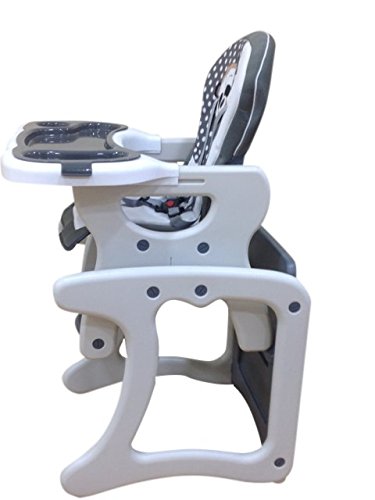 Trona para bebé convertible en mesa y silla, modelo panda gris. Trona o silla para niños. Regalo incluido babero