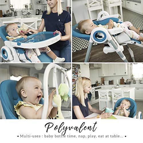 Trona para bebés regulable - Respaldo para Niño Reclinable 5 Posiciones - 7 Alturas Diferentes - Cojín Bebé Confort - 7 Alturas Diferentes - Trona para Bebe