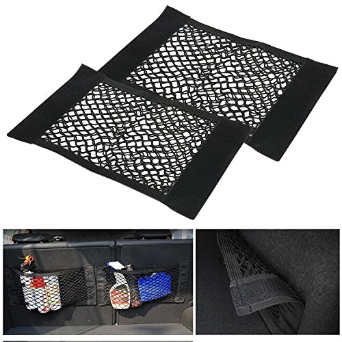 Trunk Storage Net, Wady 2 Pack baúl trasero de coche Back Seat adhesivo elásticos Cargo String Net almacenamiento de malla añadir organisateurs bolsa Pocket Organizer