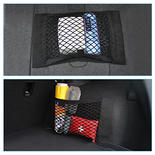 Trunk Storage Net, Wady 2 Pack baúl trasero de coche Back Seat adhesivo elásticos Cargo String Net almacenamiento de malla añadir organisateurs bolsa Pocket Organizer