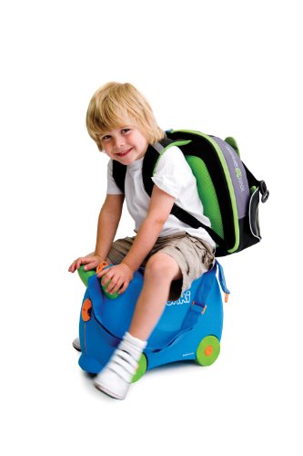 Trunki BoostApak - Mochila de viaje, Asiento alzador de viaje portátil y silla coche grupo 2 3 (Verde)