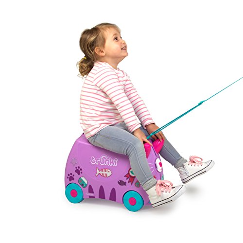 Trunki  Maleta correpasillos y equipaje de mano infantil: Gato Cassie (Lila)